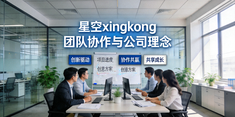 星空xingkong团队协作与公司理念展示 - 现代办公室与协作场景